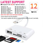 For Iphone Ipod Ipad Ios 12 Portable 4 In 1 Usb Sd Tf Card Reader Camera Adapter