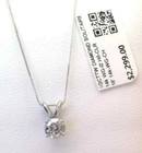  2299 Genuine Diamond Solitaire Pendant Necklace 14k White Gold Necklace
