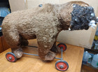 Antique Steiff Mohair Teddy Bear  Ride On Toy  With Damage  Growler Works 