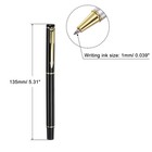 6 X Metal Ballpoint Pen Medium Point 1mm Black Ink Ball Pens Black Gold