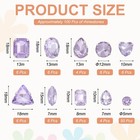100pcs Mixed Shapes Sew On Crystal Rhinestones With Claw  Lavender style 1 