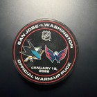 Washington Capitals Vs  San Jose Sharks 1 15 26 Game-used Warm-up Hockey Puck