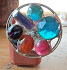 Vintage Kaleidoscope Brass Wood Stand Dual Wheel  9  Long