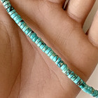 Navajo Turquoise Bead Necklace 18  Heishi 5mm Hand Strung Sterling Native Amer