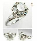 2 50 Carat Round Cut Moissanite Solitaire Engagement Ring Solid 14k White Gold