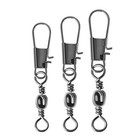 50pcs Fishing Rolling Swivel Snap Connector Interlock Pin Lure Accessory