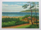 Antique 1930s Signed Japanese Painting  Okinawa Early Modernist Japan