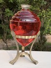 Vintage Antique Art Deco Glass Apothecary Pharmacy Show Globe On Metal Stand