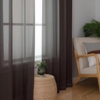  Sheer Curtains 45 Inches Long 2 Panels  Solid W 42  X L 45    Pair Chocolate