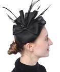 Coolwife Womens Fascinator Hat Sinamay Pillbox Flower Feather Tea Party Derby   
