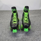 Roller Skates Mach 5  Size 10 Vintage Seneca Black Neon Wheels Mens