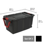 Sterilite 40 Gallon Wheeled Industrial Tote Plastic  Black  Set Of 2
