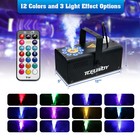 3 Led Smoke Fog Machine Hallowee Party Fogger With Stage Lights Effect 12 Color