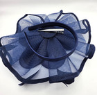 Womens Navy Blue Fascinator Hat Feather Mesh Tea Party Derby Wedding Headband