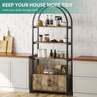 4 Tier Arched Bookshelf Vintage Bookcase Display Racks Tall Standing Bookshelves