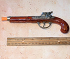 Vtg Hubley Jr Single Barrel Flintlock Pistol Cap Gun  7 25  50s Era  Works 