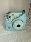 Fujifilm Instax Mini 9 Instant Film Camera Light Blue W  Blue Case -works Great 