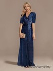 Luxury V-neck Evening Dresses Women Party Maxi Dress Sequin Gowns Prom Dress