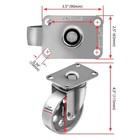 4 Pcs All Steel Swivel Plate Caster Wheels Brake Lock Heavy Duty 3 5 Inch
