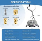 30  Pressure Washer Surface Cleaner 4-wheel Stainless Steel Dual Handle 5200 Psi