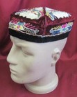 19c  Antique Handmade W glass Beads Traditional Asian Uzbek Tubeteika Hat Rare