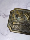 Vintage 1976 Winchester Brass Belt Buckle Indiana Metal Craft  Read As Is