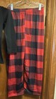 Unisex Black   Red Plaid Christmas Matching Family Pajamas Size 8-10
