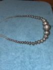 Vintage Navajo Sterling Silver 25    Engraved Graduated Bead Necklace  