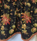Waverly Felicite Noir Scalloped Gimp Trim Floral Black  Red 48 X 17