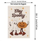 Halloween Garden Flag Funny Ghost Pumpkin Star Burlap Double Size 12 5 x18 