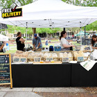 2 Pack Black Tablecloth For 8ft Trade Show Table Covers Open Back Folding Tab   