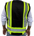 Surveyor Solid Black Two Tones Safety Vest  with Multi-pocket Tool  Photo Id