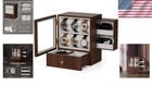 Large Vintage-style Wooden Watch Organizer With Drawers - Men s Accessory Box