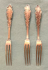 3 Luxembourg 1897 Gorham Sterling Silver Strawberry Forks 4 1 2  With Mono F
