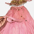 Pink Sequin Coin Belly Dance Costume 3pc Set Halter Top Belt Maxi Skirt Nye Rave