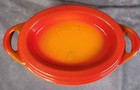 Vintage Cousansces Doufeu Cast Iron Dutch Oven Casserole Dish Flame Orange No 12