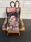 Vintage Sewing Pincushion W thread Spool Holder Rocking Chair Rocker Euc