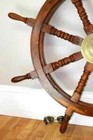 Big Ship Steering Wheel Wooden Antique Teak Brass Nautical Pirate Ship s 36 Inch