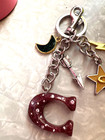 Nwt Coach Resin Signature  c  Mix Bag Charm Keychain Key Fob Silver Multi F76450