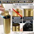 Gold Toilet Brush And Holder Set - Brushed Stainless Steel Gold Toilet Bowl B   