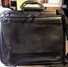     vintage Ibm Leather Laptop Briefcase 17  Ibm Thinkpad Logo Pristine With Strap