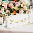 18 Pack Gold Reserved Table Signs For Wedding Party Restaurant - Double Sided