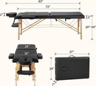 Massage Bed Portable Massage Table 24 Inch Wide Lash Bed Height Adjustable 2 Fol