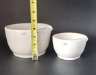 Coors Lg   Med Mortar Bowl No  4 And 520-2 Porcelain Science Lab Vtg Apothecary