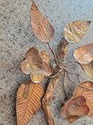 Vintage Copper Flower Thick Stem Flowers Leaves Rustic Wall Art Shabby Chic
