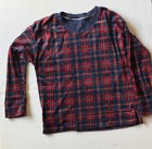 Nautica Pajama Set Adult Womens Small Petite 2 Piece Red Black Plaid Fleece