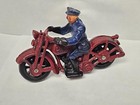 Vintage Hubley Patrol Motorcycle Cast Iron Toy 1930 s Policeman Original Antique