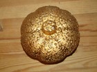 Vintage 1950 s Weeping Bright 22k Gold Plated Ceramic Trinket Candy Dish W lid