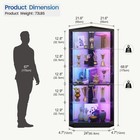 Corner Display Cabinet With Led Lights  5-tier Curio Cabinet With Glass Doors