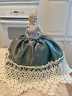  vintage Victorian Porcelain Blonde Woman Lady Half Doll Pin Cushion Arms Out 